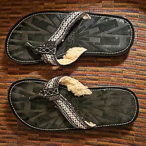 Ugg sheepskin lined thong sandals